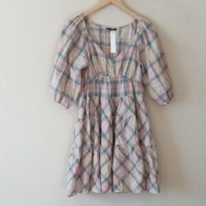 Drew Plaid Dress With Tags
